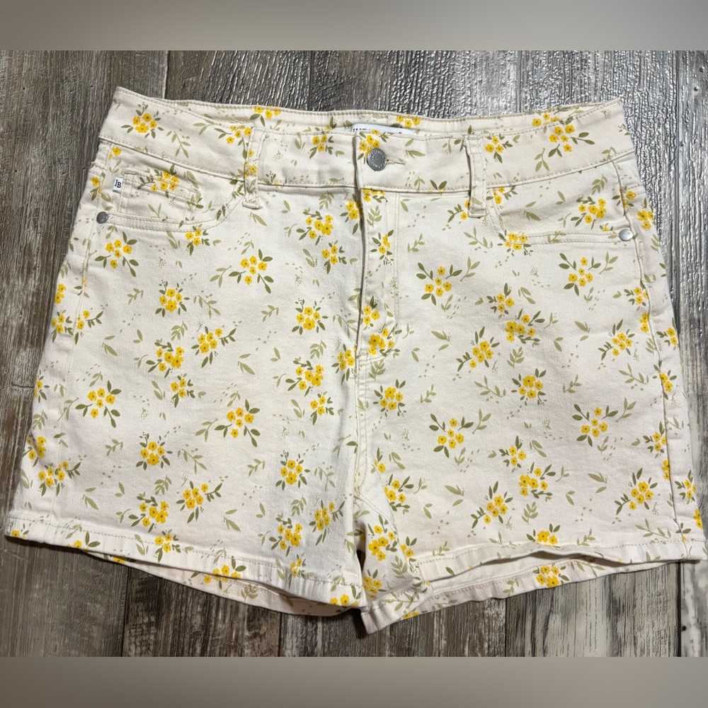Judy Blue Cream and Yellow Floral Shorts
